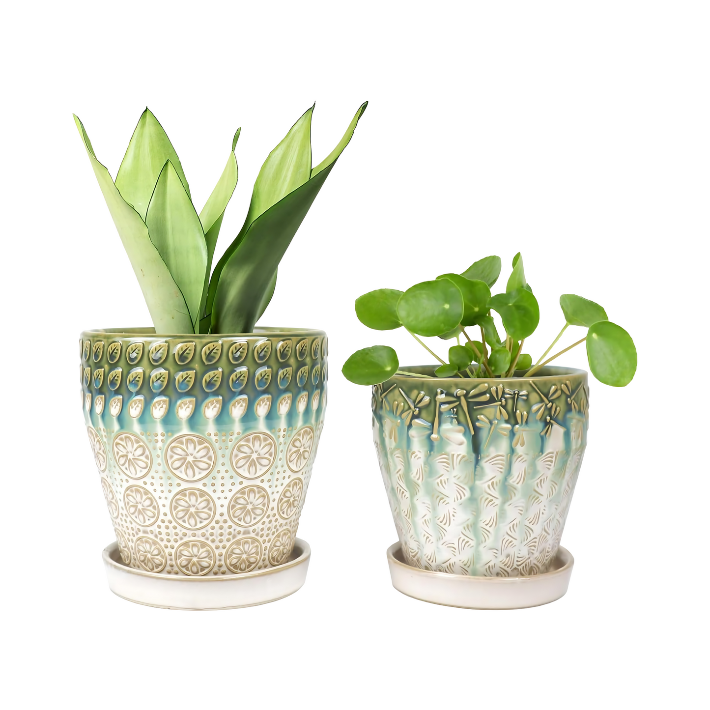 Ceramic Geometric Planter Pots Indoor Outdoor Succulent Orchid Flower Containers