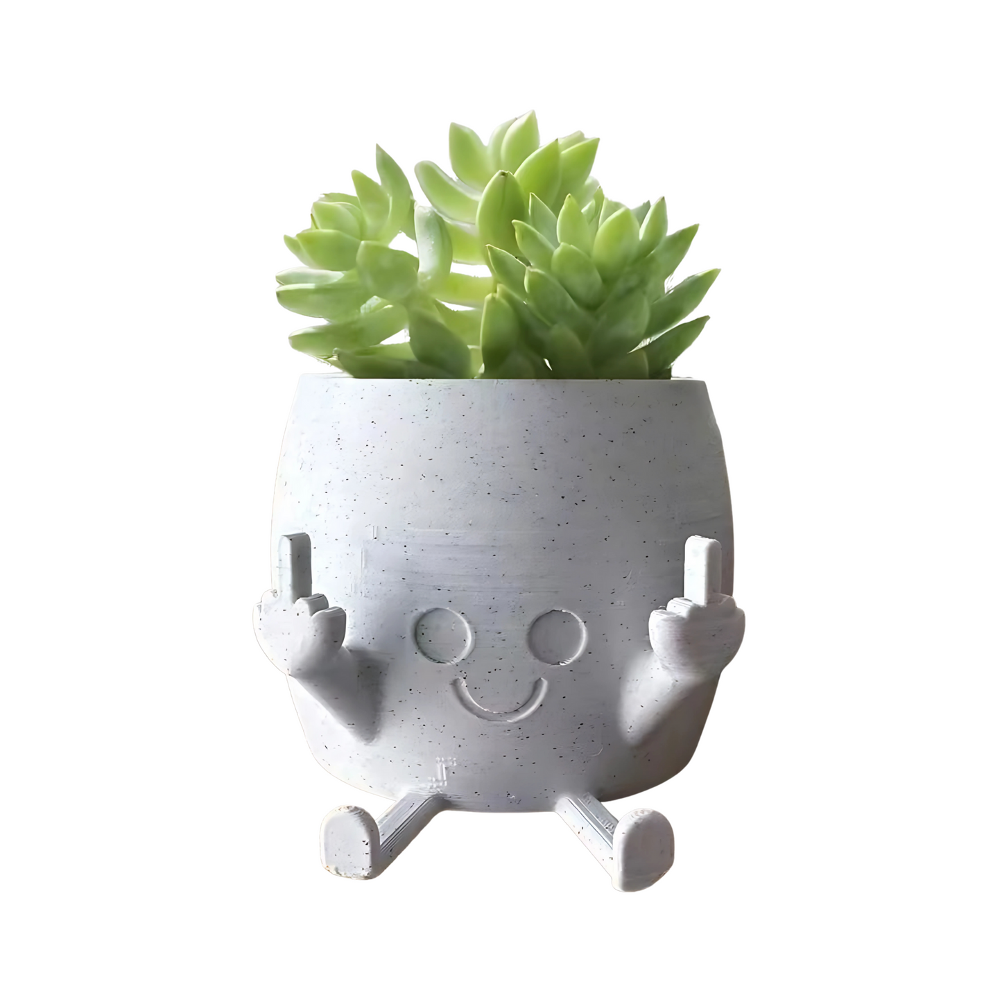 Funny Smiling Plant Pot Middle Finger Resin Flower Planter