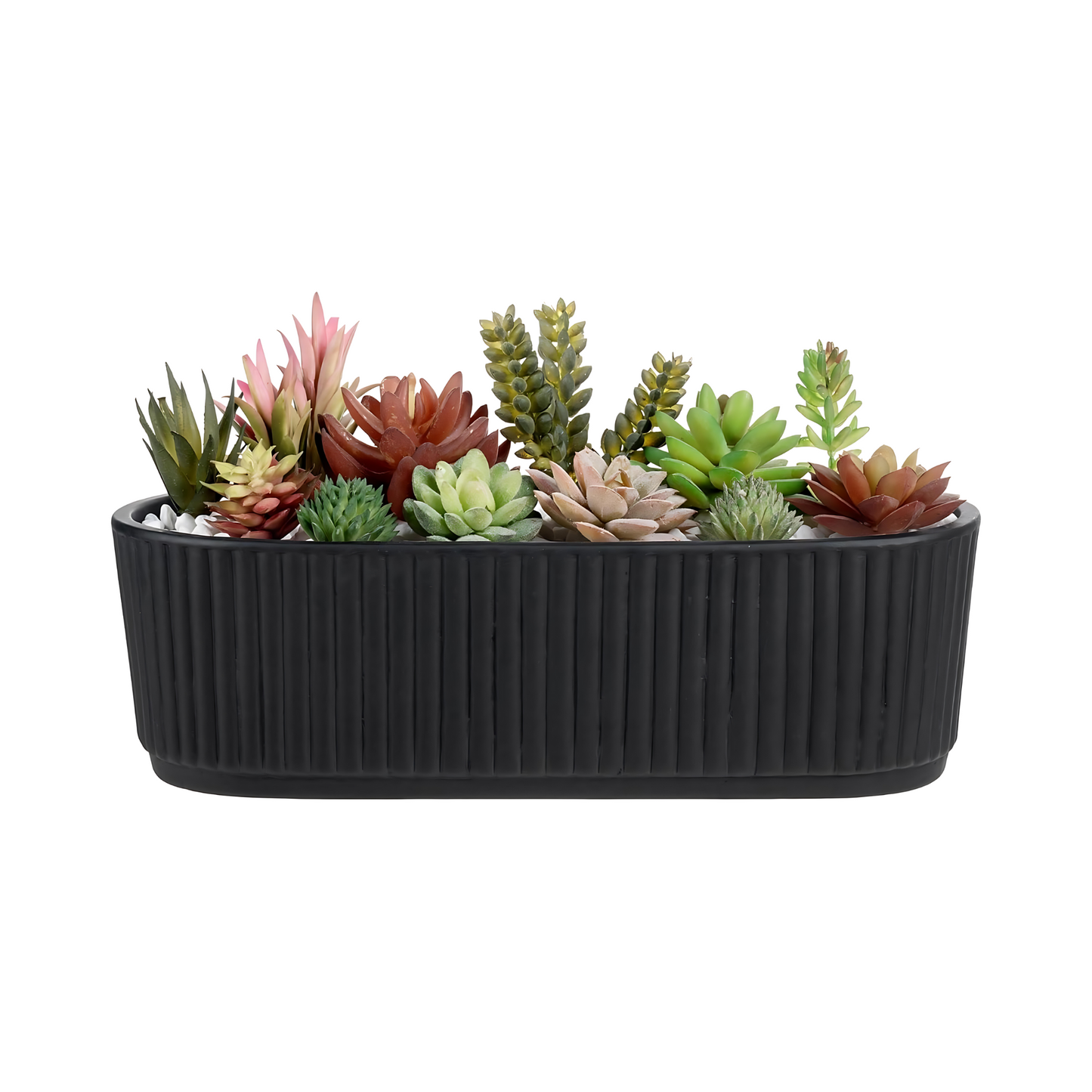 Matte Black Ceramic Succulent Planter Modern Indoor Outdoor Flower Pot