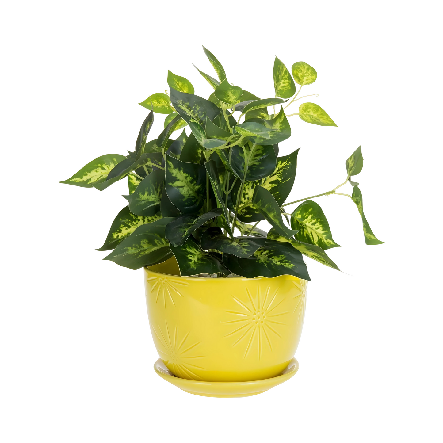 Yellow Ceramic Plant Pot Decorative Indoor Modern Flower Planter